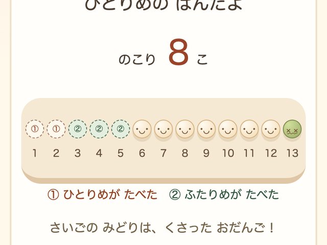 「おだんごゲーム」の画面